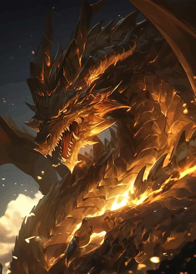 Golden Dragon Fantasy Art