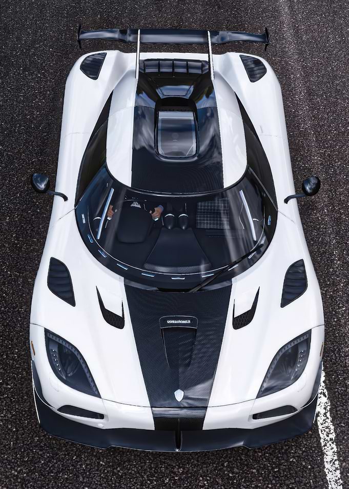 White Koenigsegg Agera RS Top View