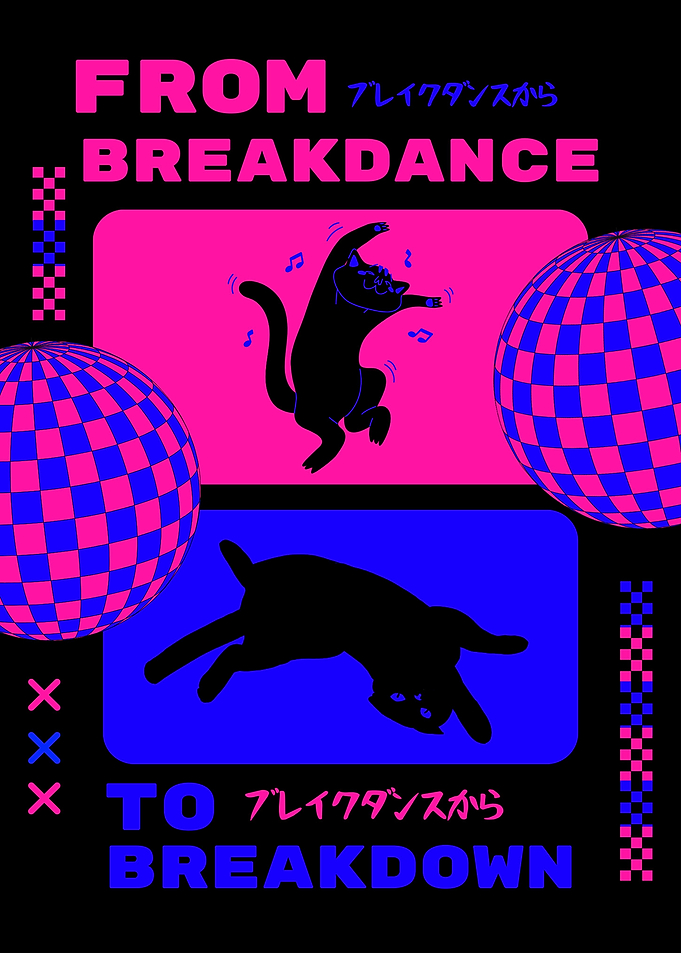 Breakdance Cat Art
