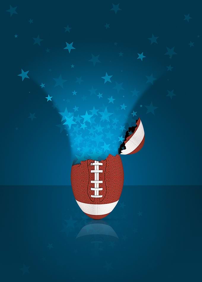 Football Egg with Star Burst