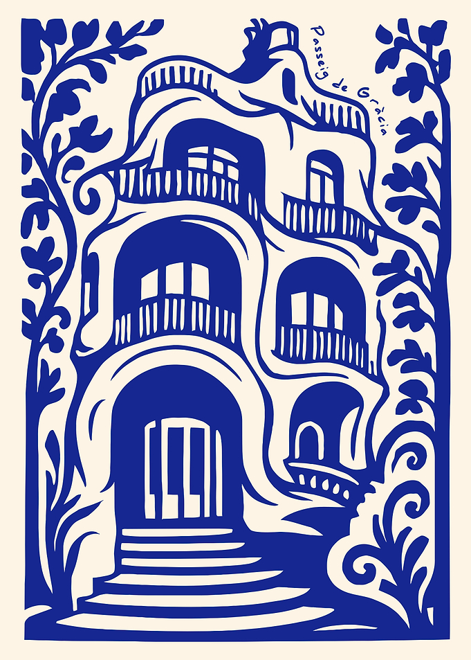 Passeig de Gràcia building illustration