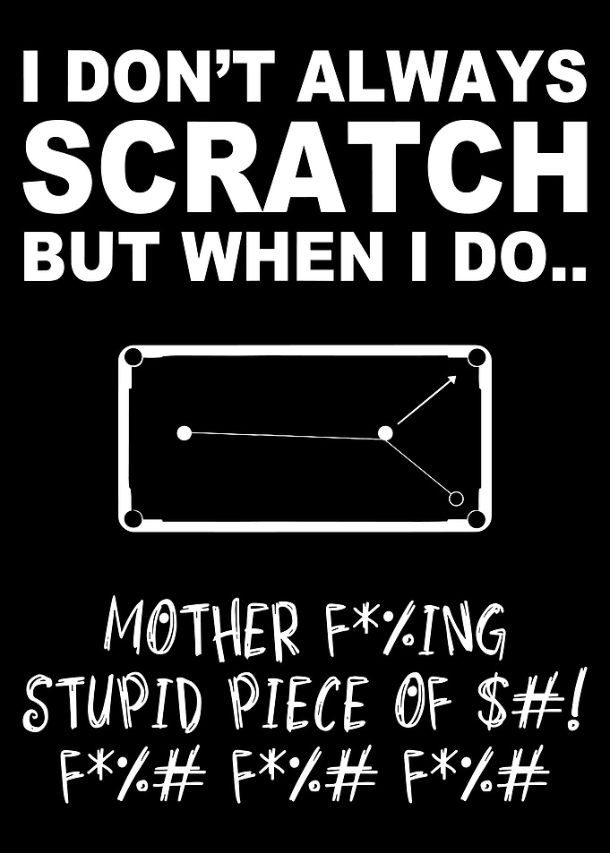 Funny Billiards Quote Poster, Pool Table Humor Wall Art, Swear Pool Game Room Decor