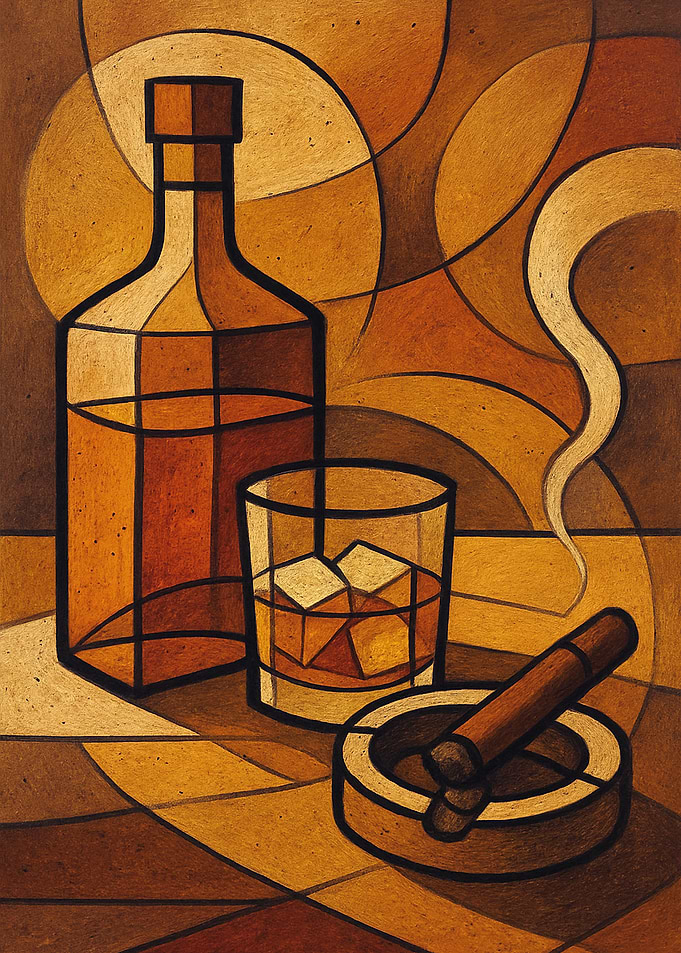 Whiskey, Cigar, and Abstract Art