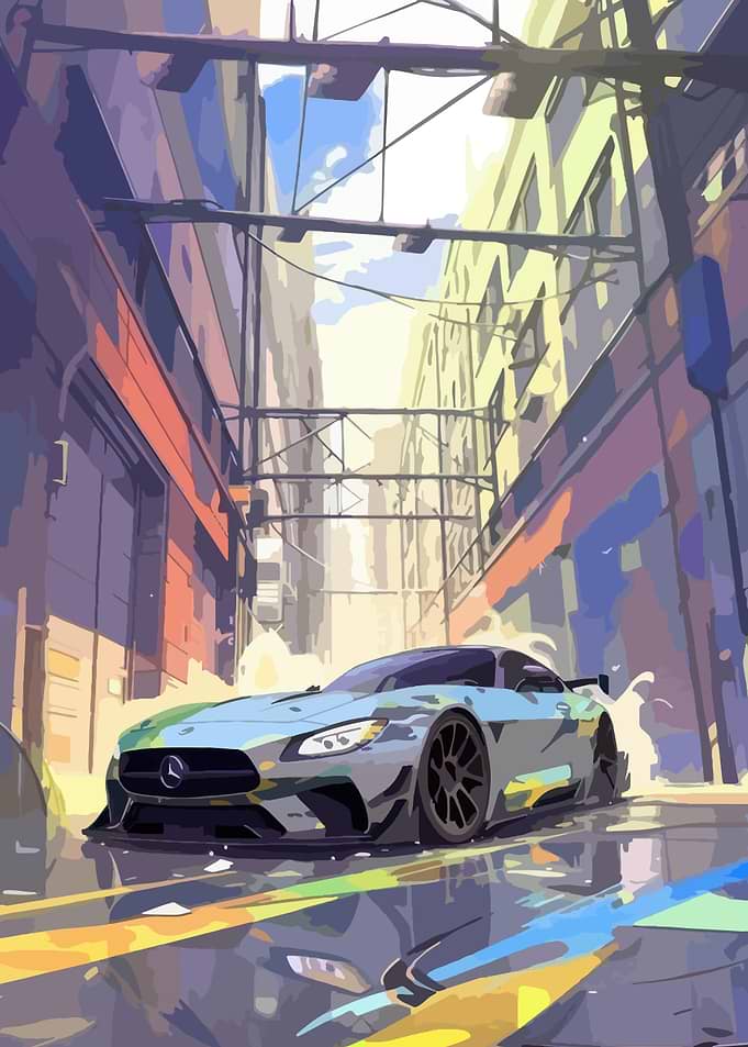 Mercedes AMG in Urban Alleyway