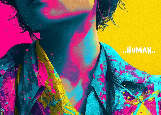 Abstract Human Portrait with Vibrant Colors