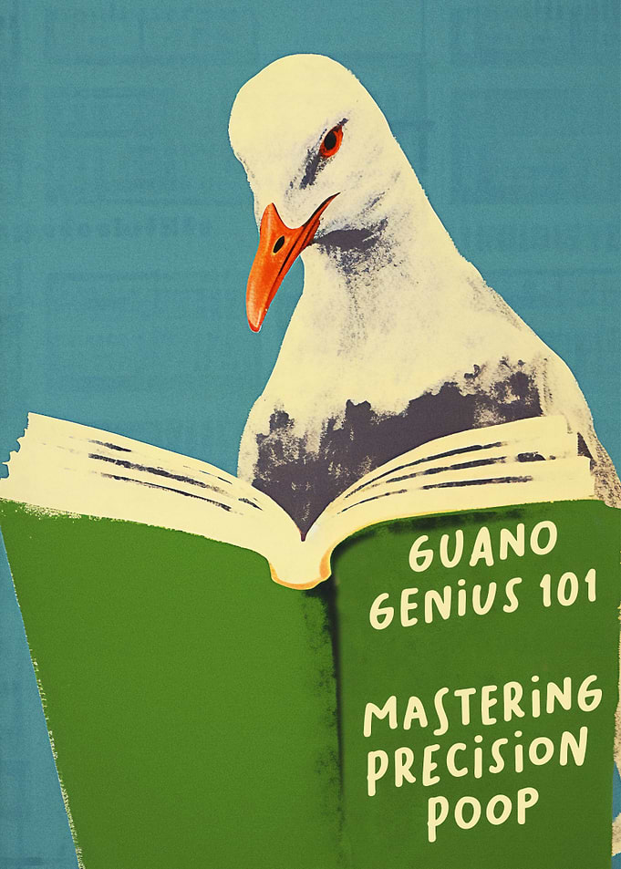 Seagull Reading Guano Genius Book