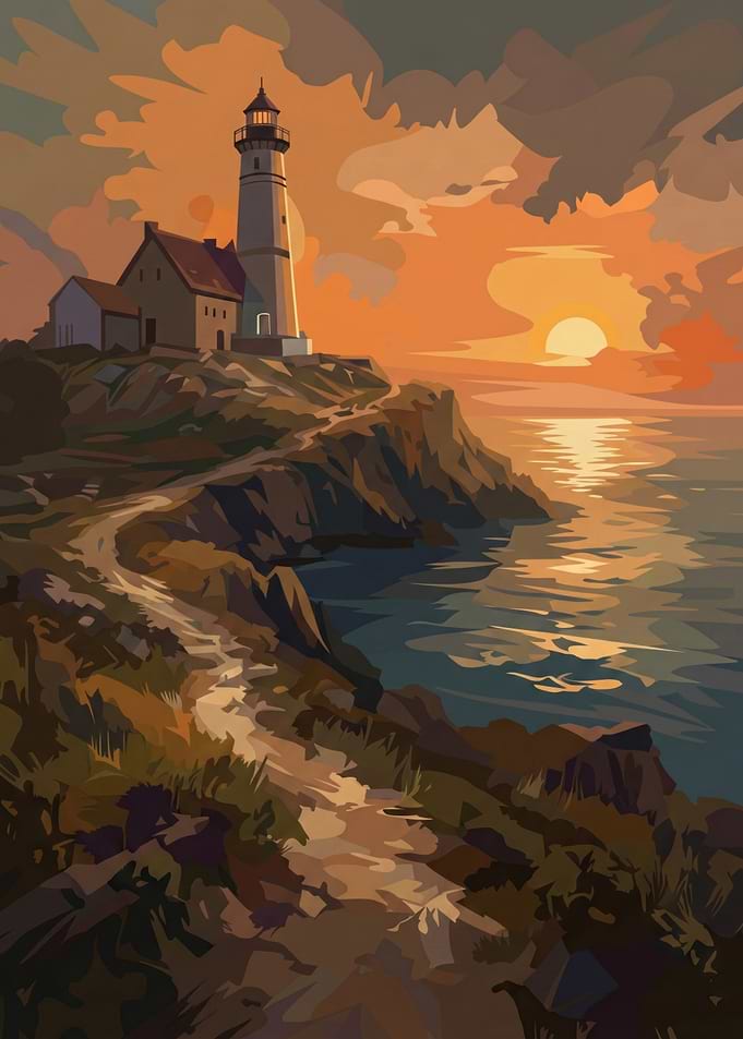Lighthouse at Sunset