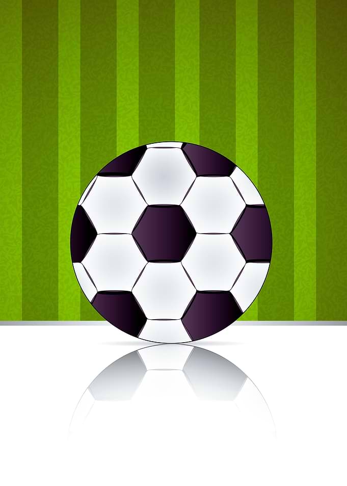 Soccer ball on a green field