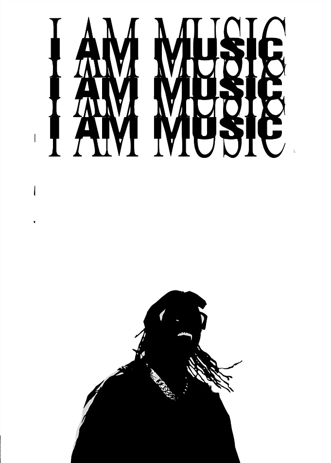 I Am Music Black and White