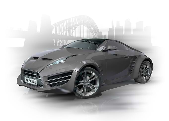 Sleek Gray Sports Car