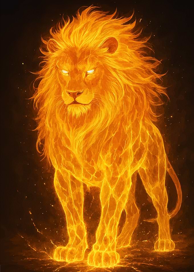 Fiery Lion Digital Art