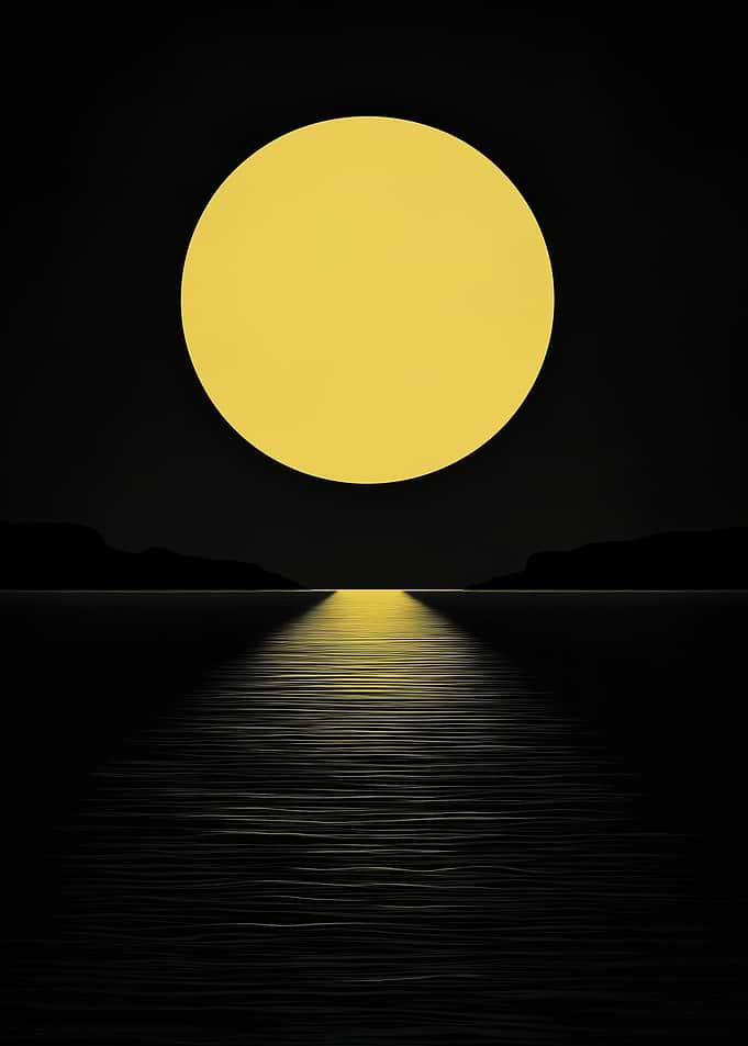 Yellow Moon Over Dark Water