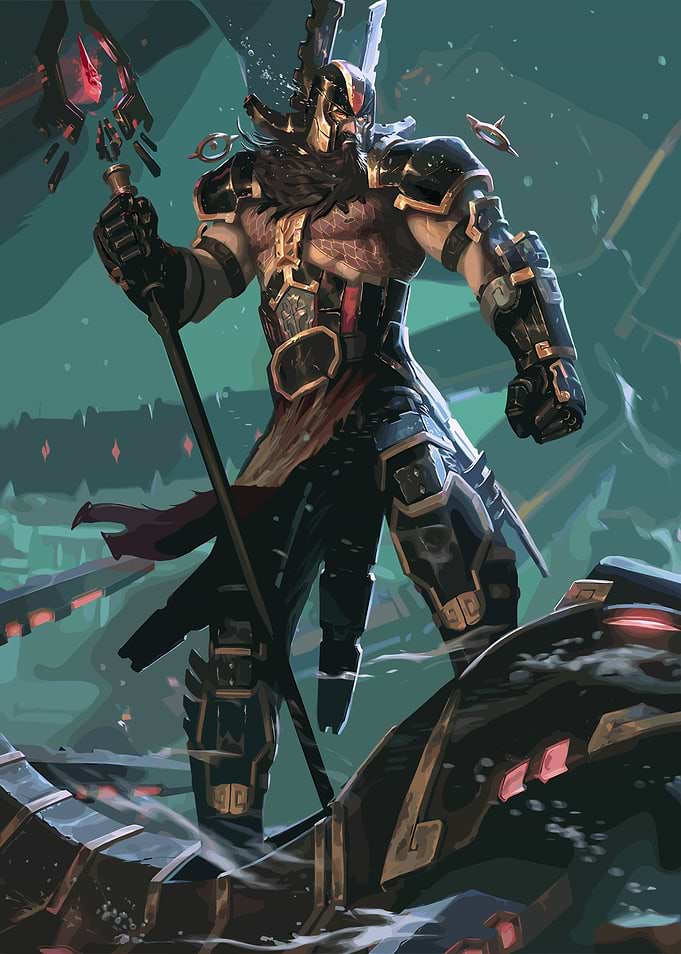Warrior with Staff Digital Art