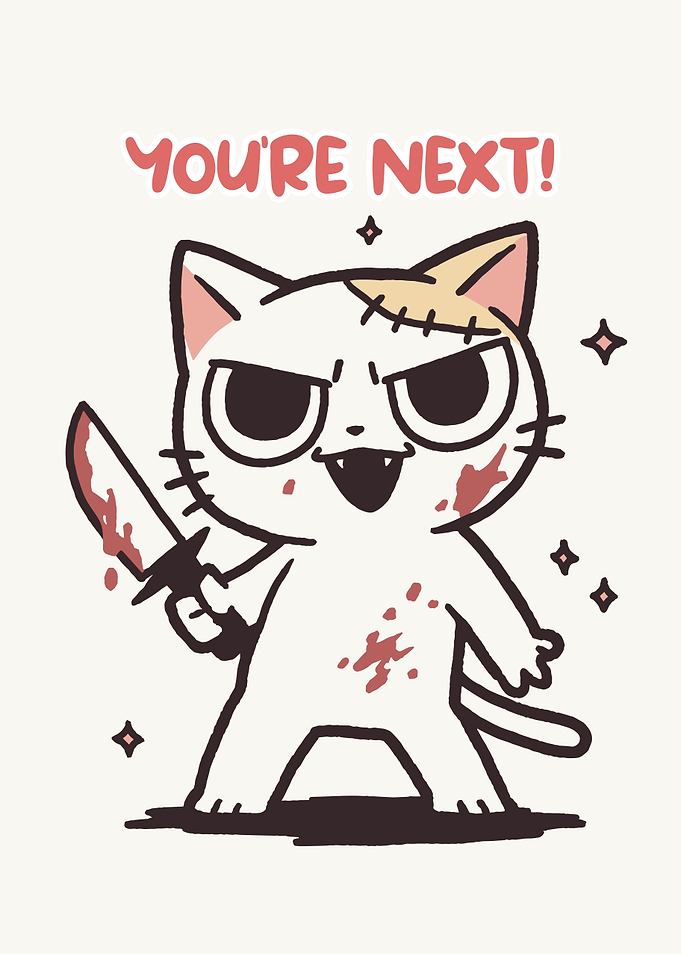 Creepy Cat with Knife