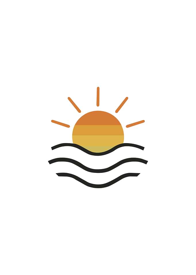 Minimalist Sunset Over Water Icon