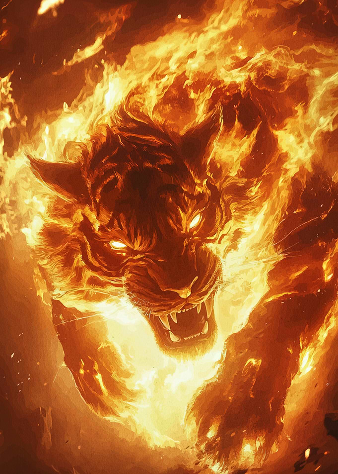 Fiery Tiger Digital Art