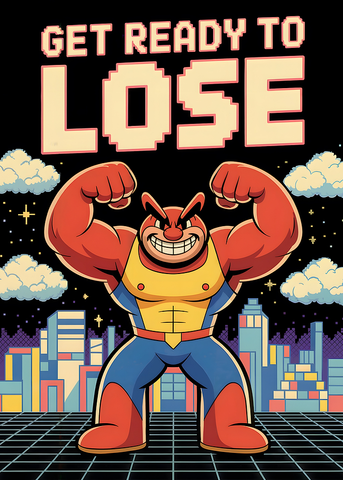 Get Ready to Lose Retro Illustration