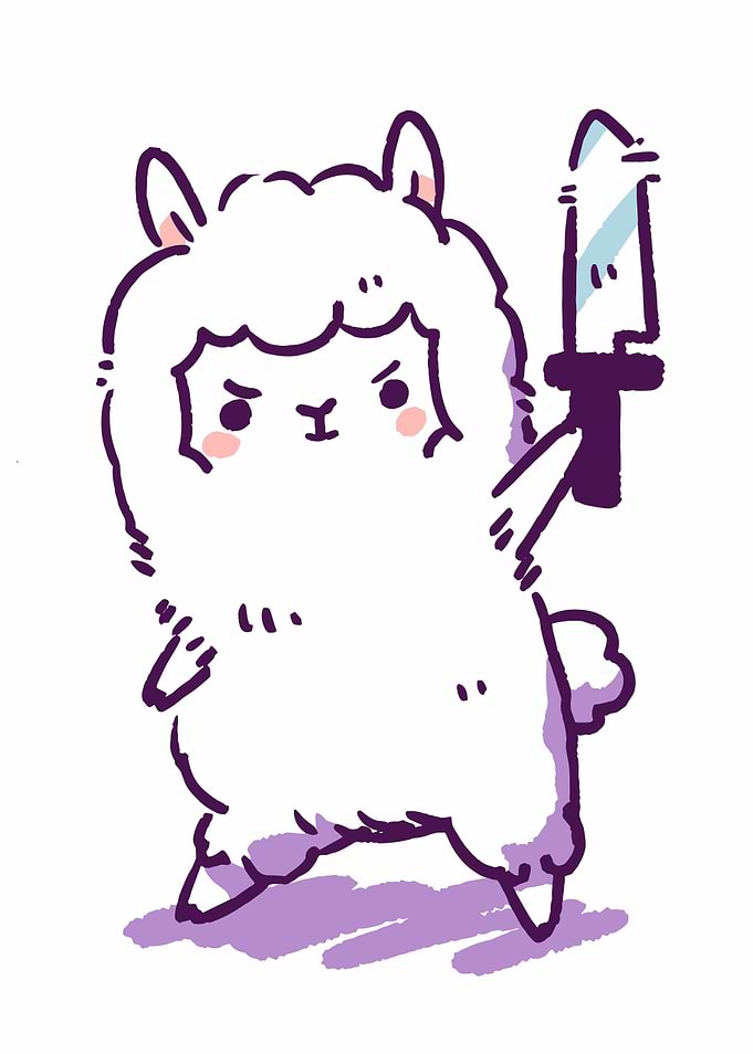 Angry Alpaca Warrior with Sword