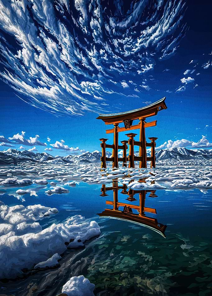 Torii Gate Reflection in Water