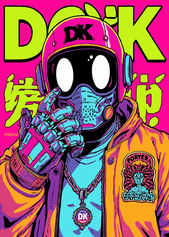 Portrait of a Neon Cyberpunk Rider