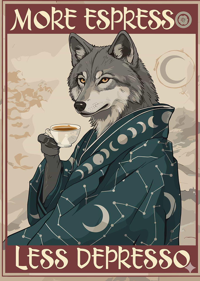 More Espresso, Less Depresso Wolf