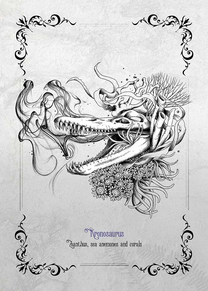 Kronosaurus Skull with Sea Life (english version)