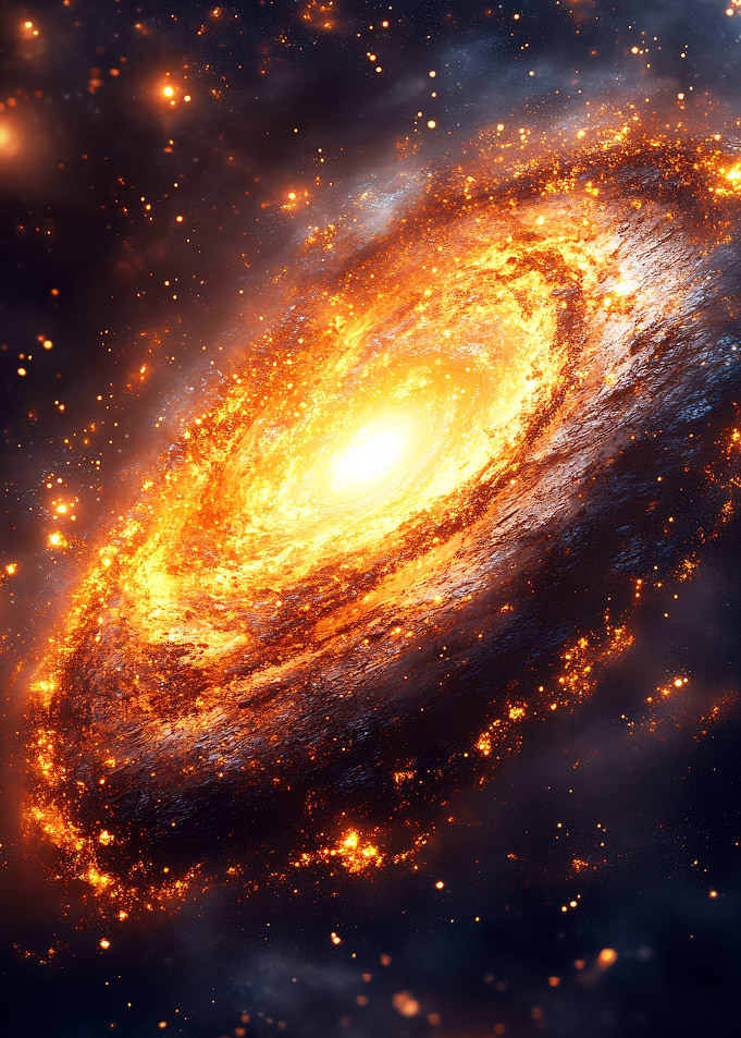 Fiery Galaxy in Deep Space