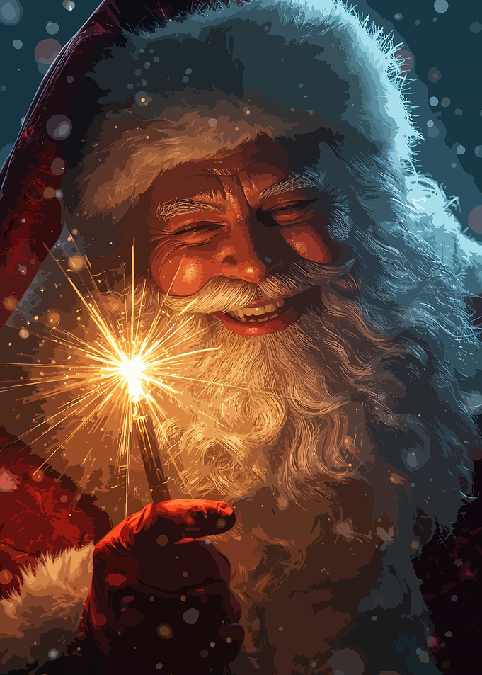 Santa Claus with a Magic Wand