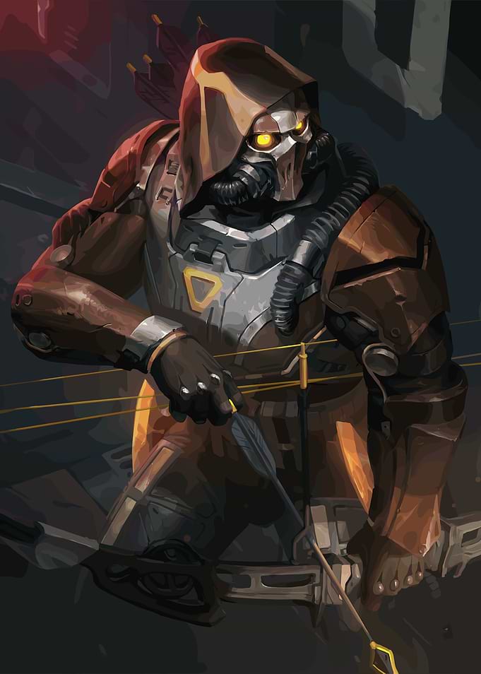 Archer with Mask and Bow