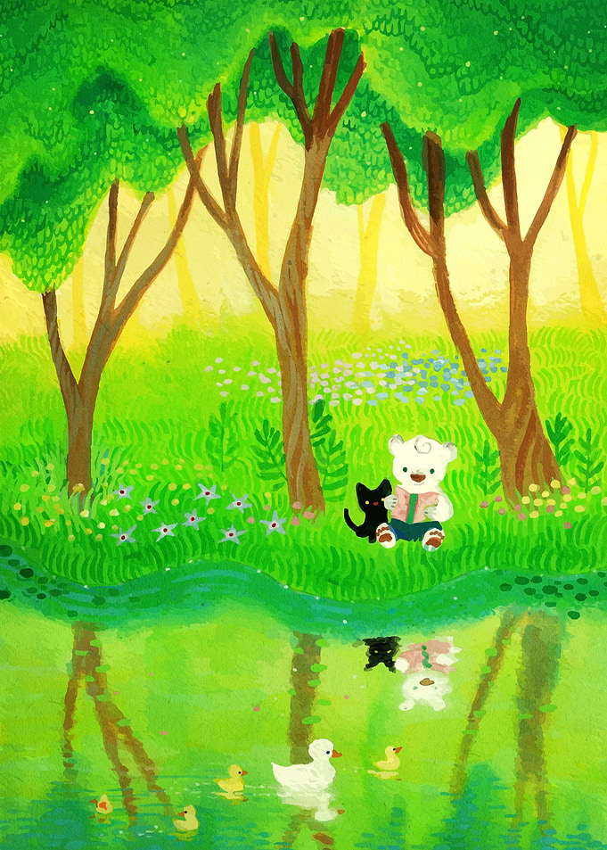 Forest Friends by the Pond