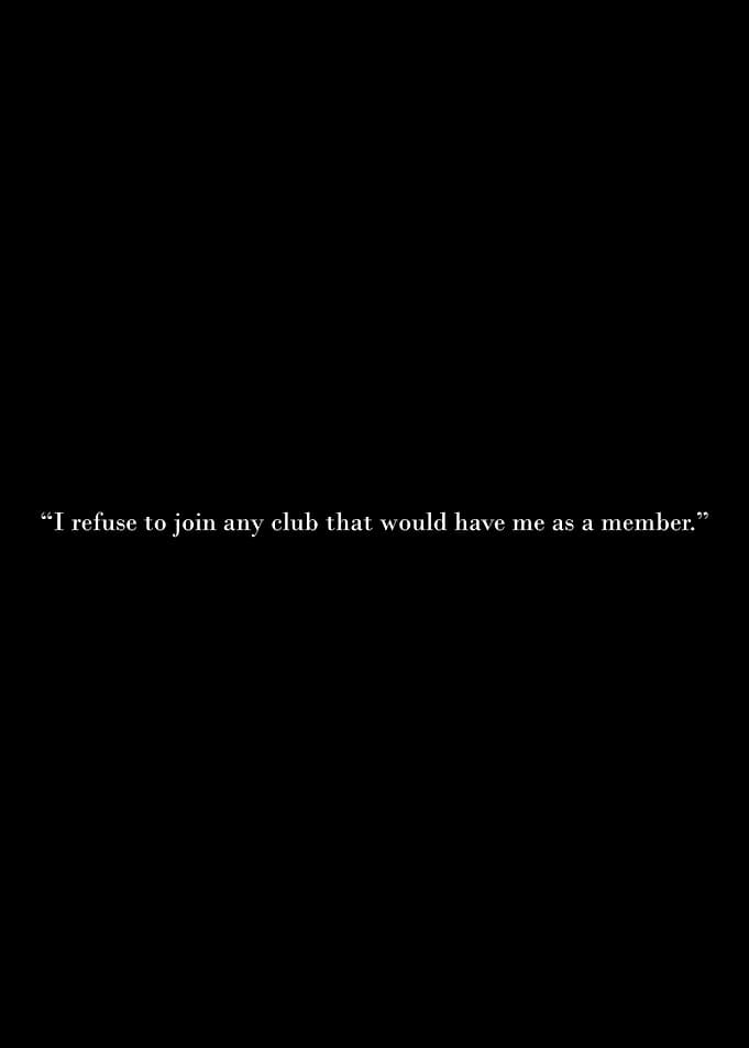 Groucho Marx Quote on Black