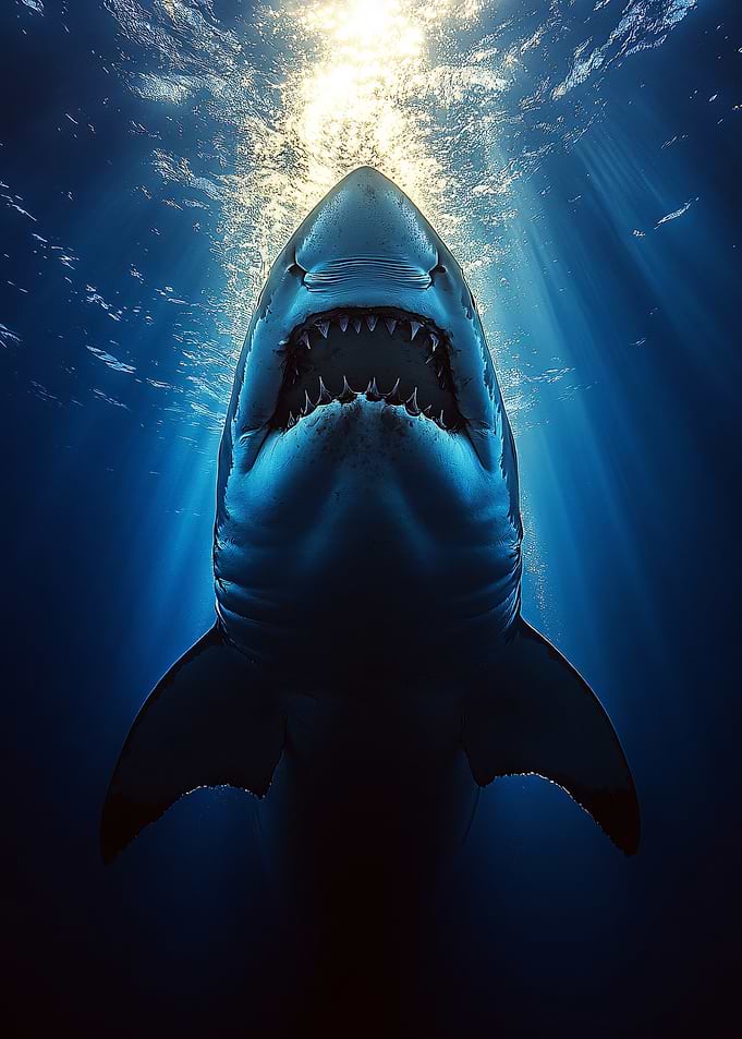 Great White Shark Underwater Portrait