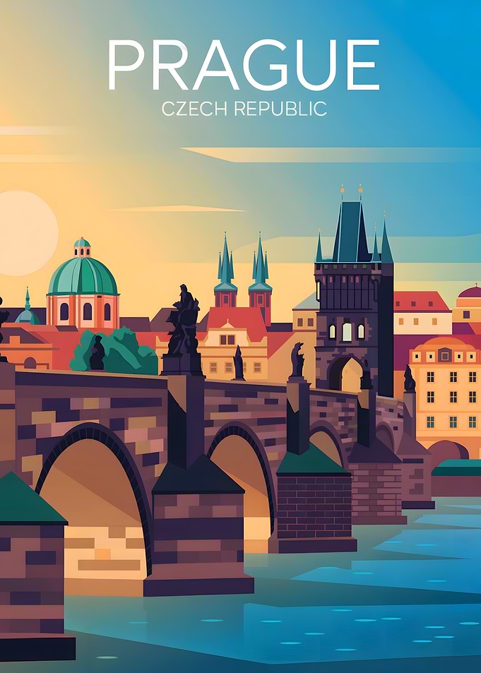 Prague, Czech Republic Travel Poster