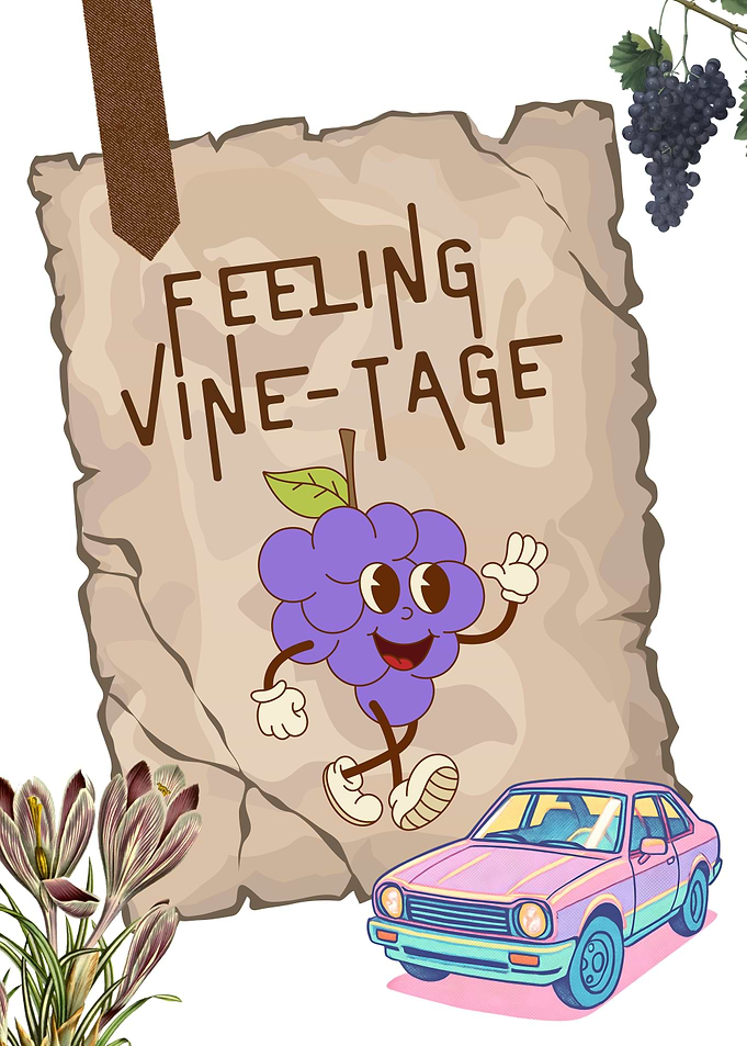 Feeling Vine-tage Cartoon Illustration