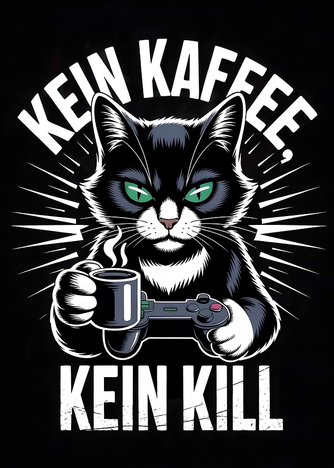 Kein Kaffee, Kein Kill - Gaming Cat