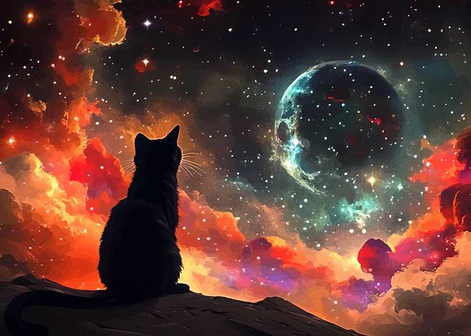 Cosmic Cat Contemplation