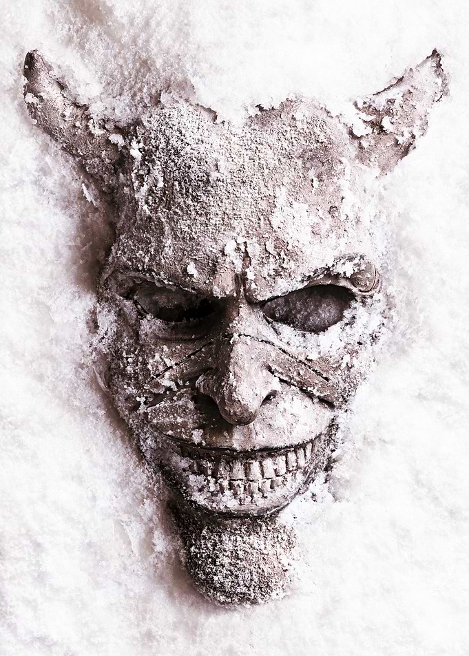 Snow-Covered Devil Mask