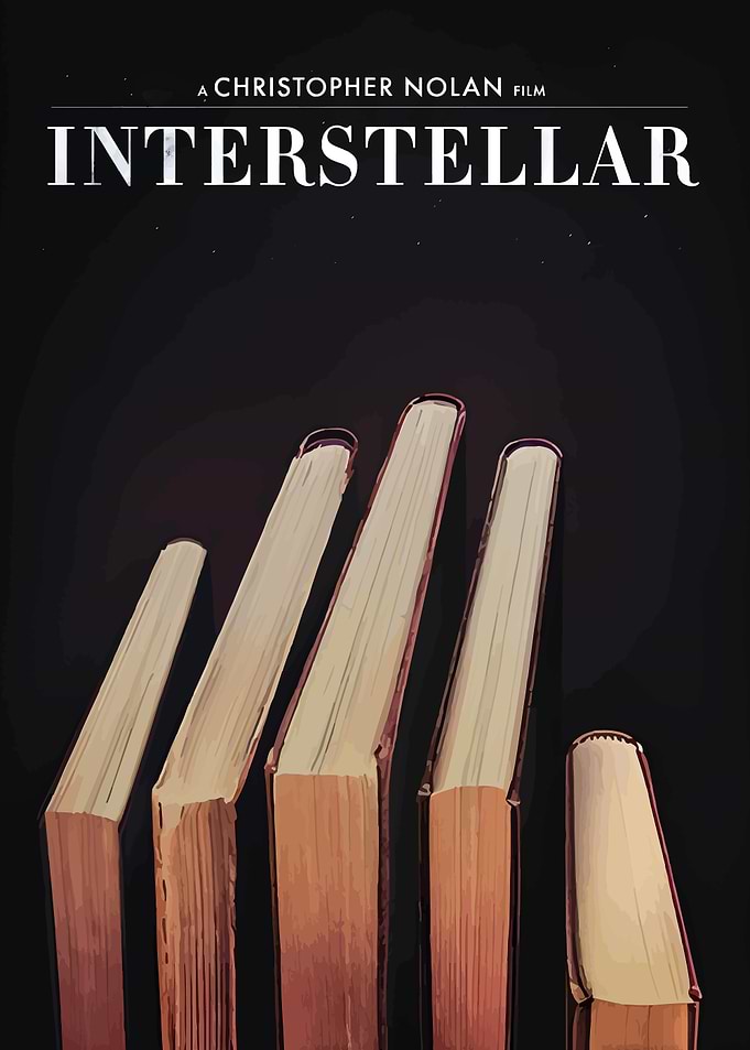 Interstellar movie poster with books