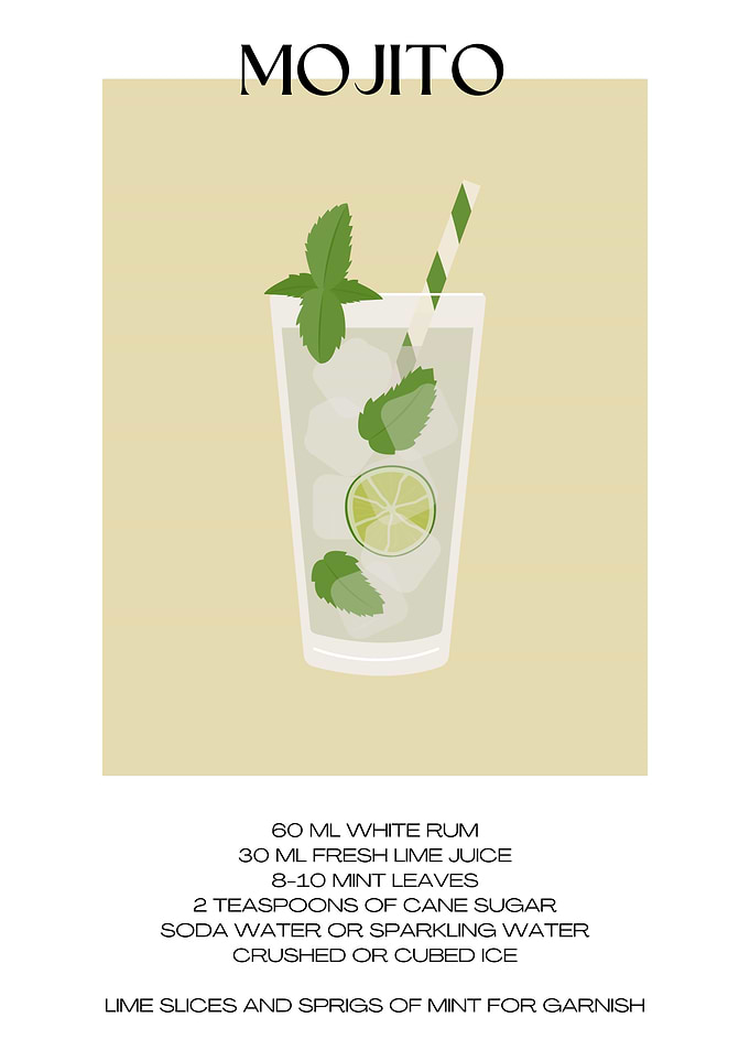Mojito Recipe Illustration