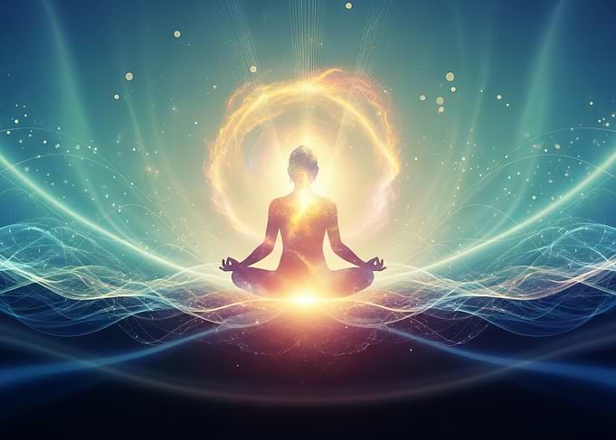 Meditating Figure with Energy Field