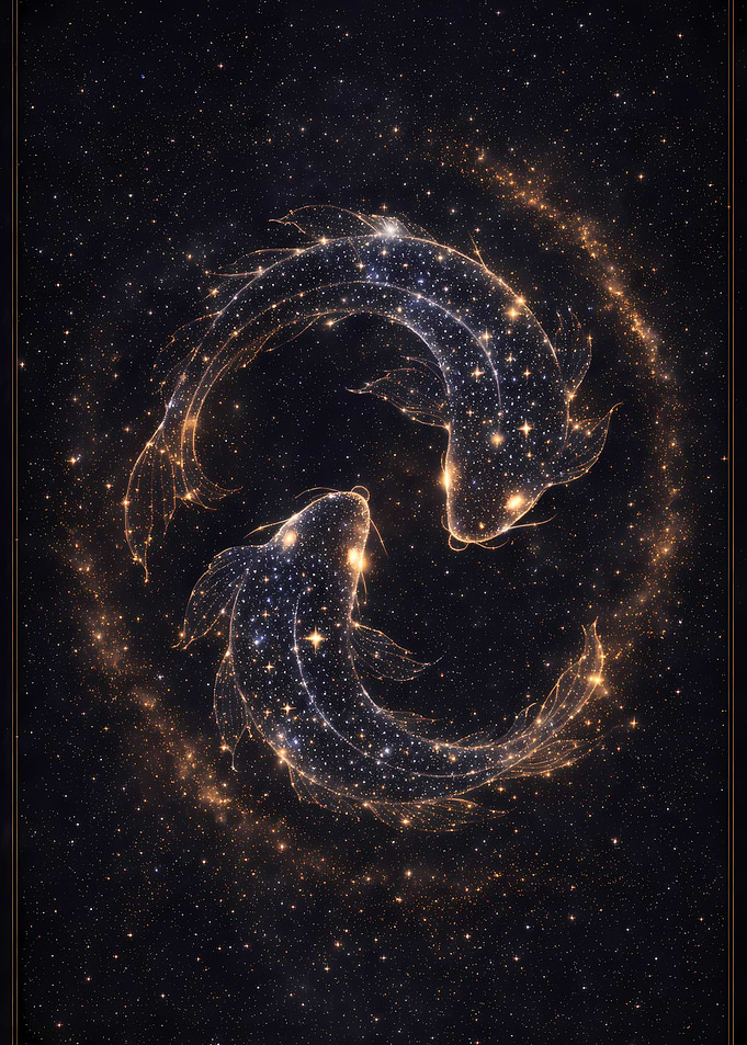 Constellation Koi Yin‑Yang in Deep Space