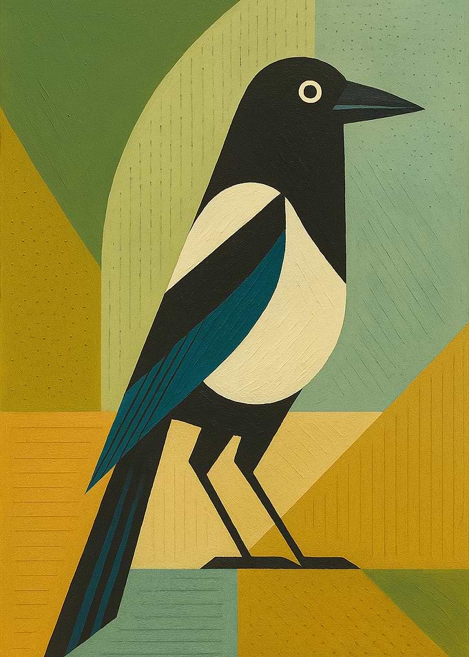 Geometric Magpie Art