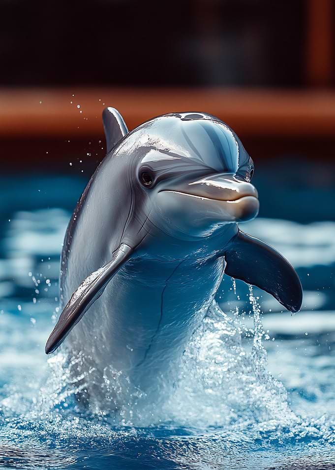 Dolphin leaping from water