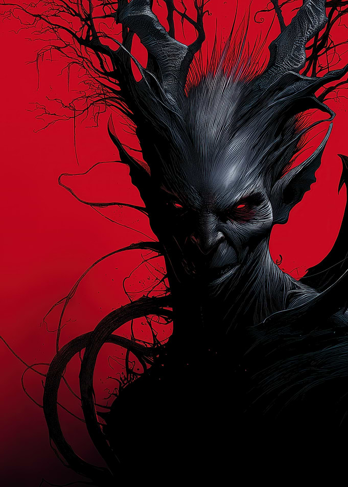 Dark Demon with Red Eyes