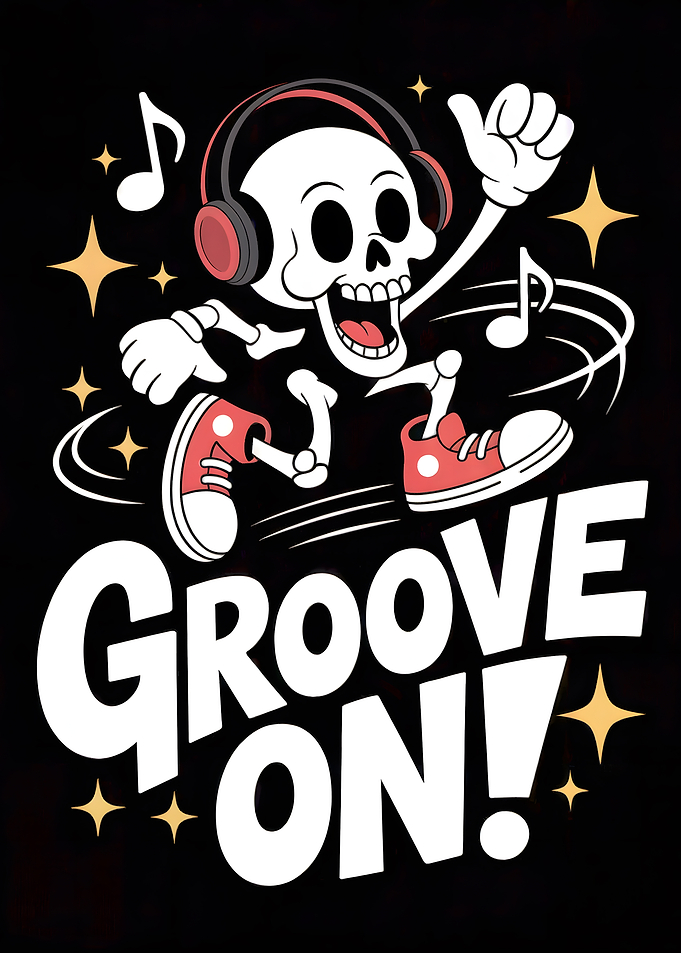Groove On! Skeleton with Headphones
