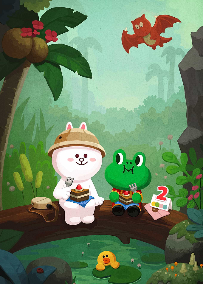 Cartoon Picnic in the Jungle