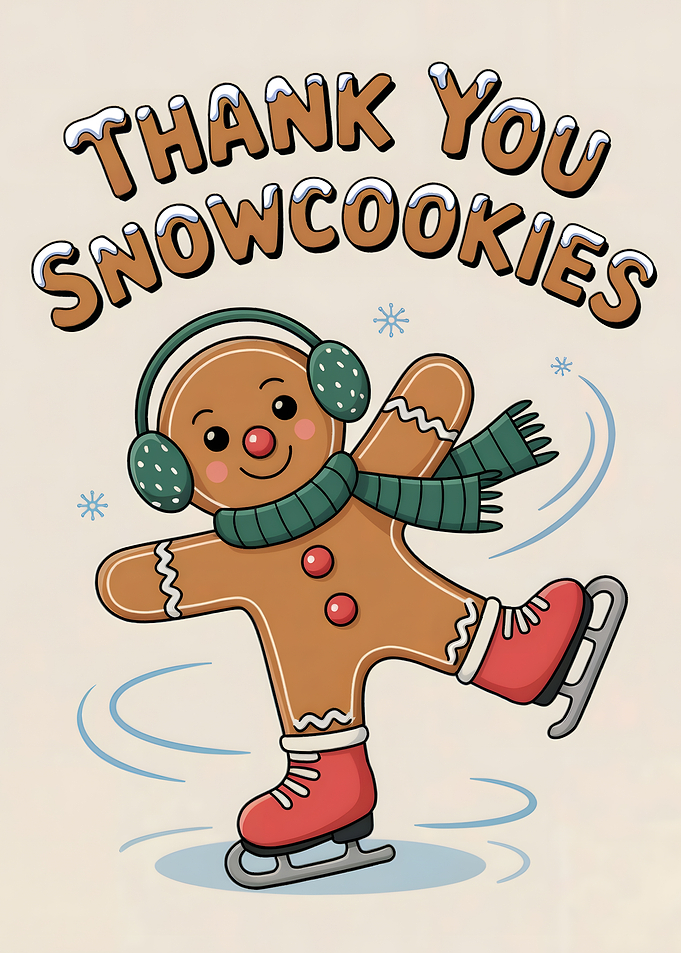 Thank You Snowcookies Gingerbread Ice Skating