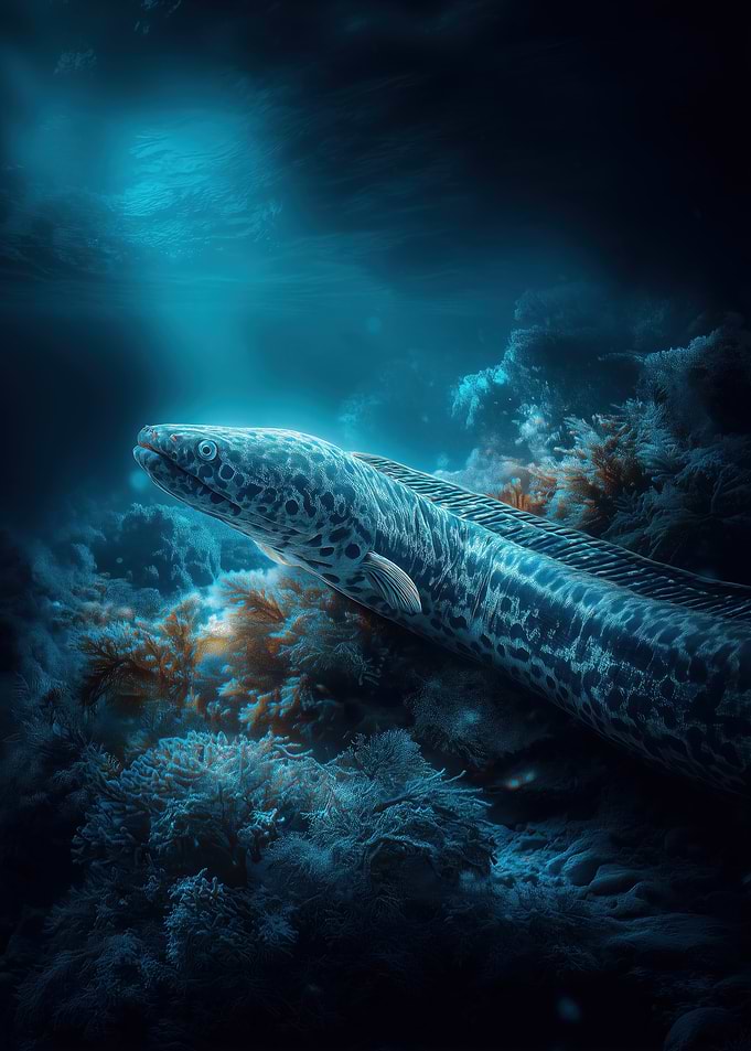 Moray Eel in Coral Reef