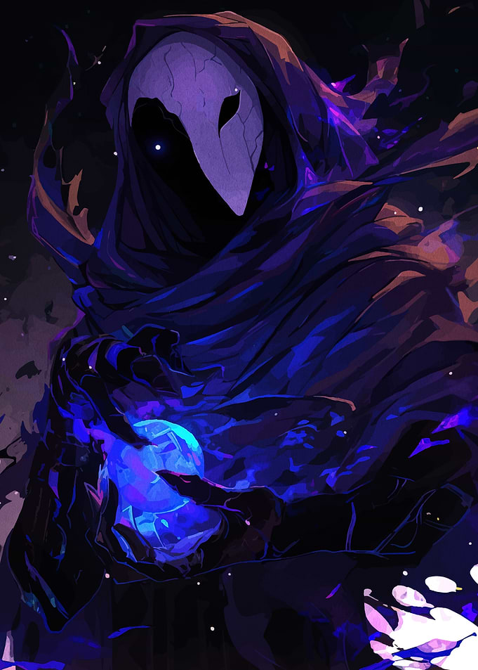 Hooded Figure with Glowing Orb