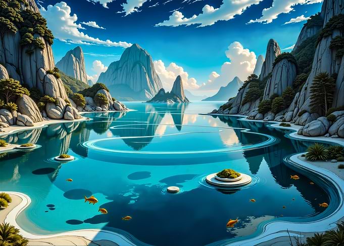 Serene Mountain Lake Landscape